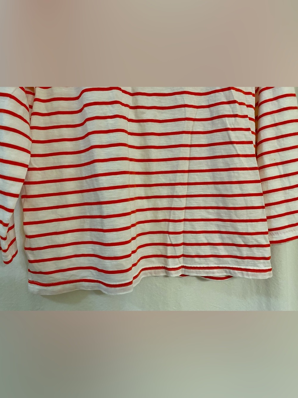 J Crew Red & White Striped Long Sleeve Lightweight Tee Shirt. Size Medium. EC. - Picture 11 of 11